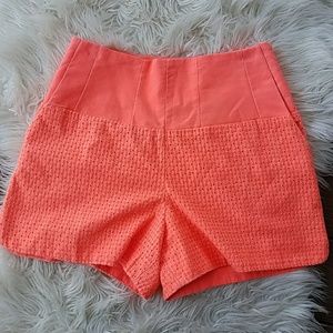 ANTHROPOLOGIE Sunburst Eyelet Orange Shorts